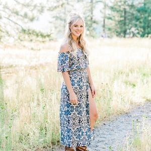 Blue Floral 2 Piece Set